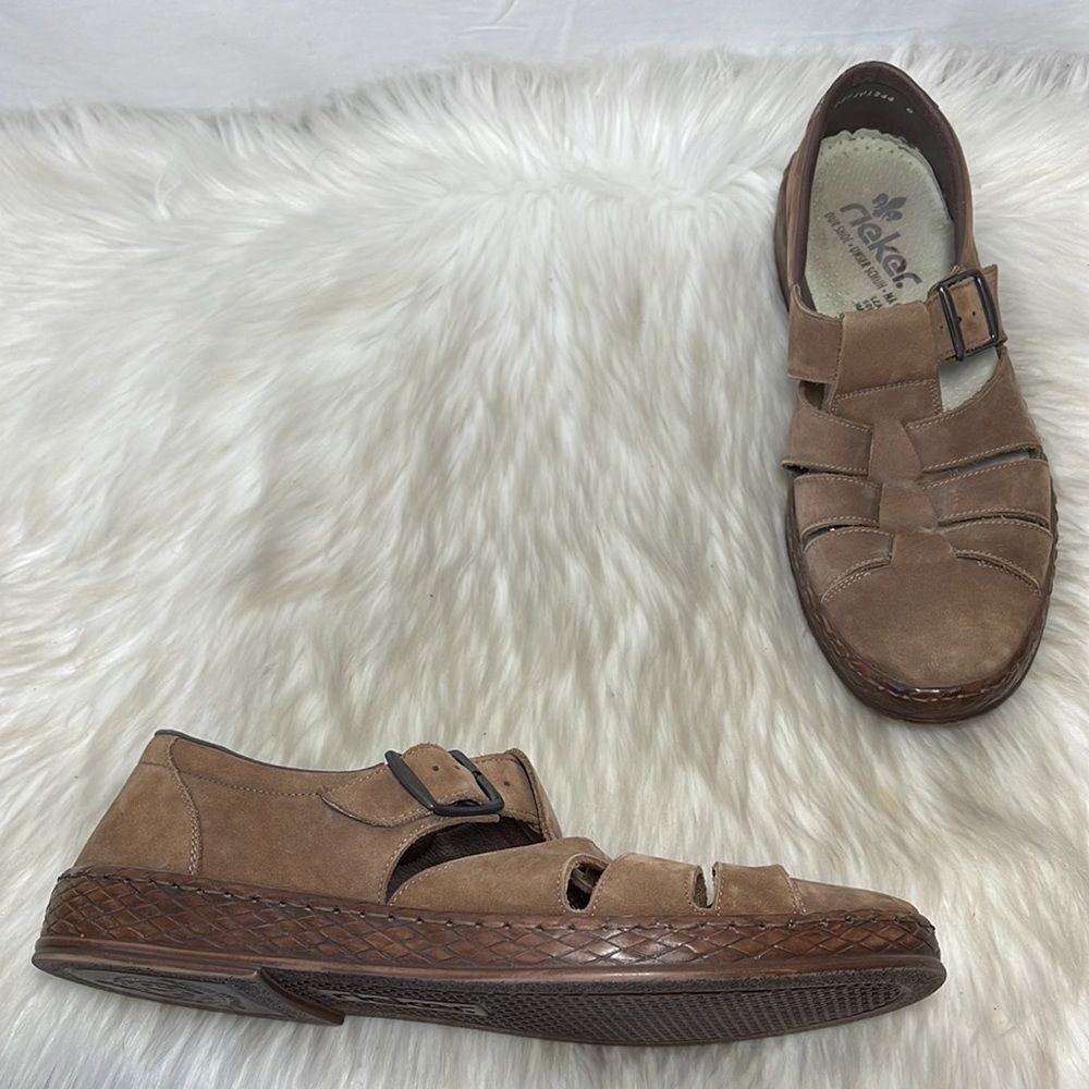 Rieker Antistress‎ Brown Suede Closed Toe Sandals Sz 45/Men's 11 Women's 12